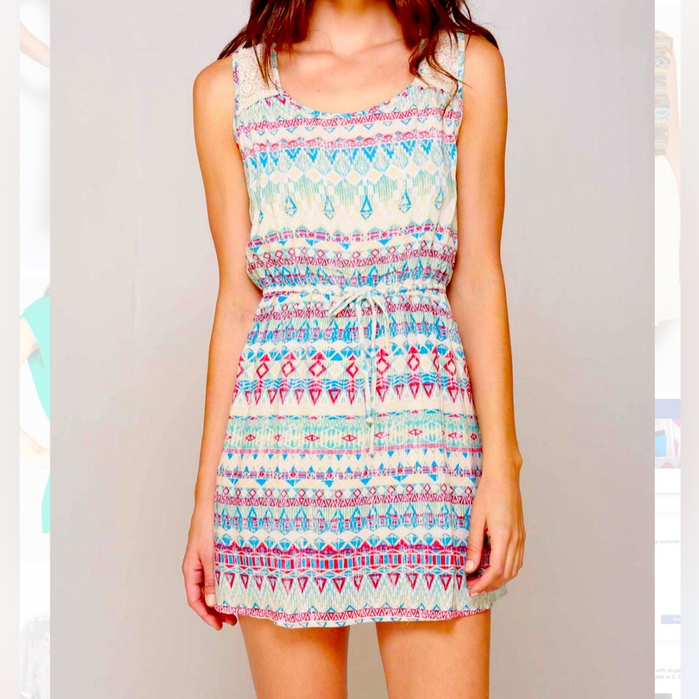 Timing Colorful Patterned Mini Dress